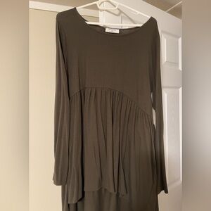 Zenana Outfitters Khaki Long Sleeve Tunic